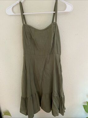 Old Navy Olive Green Spaghetti Strap Dress
